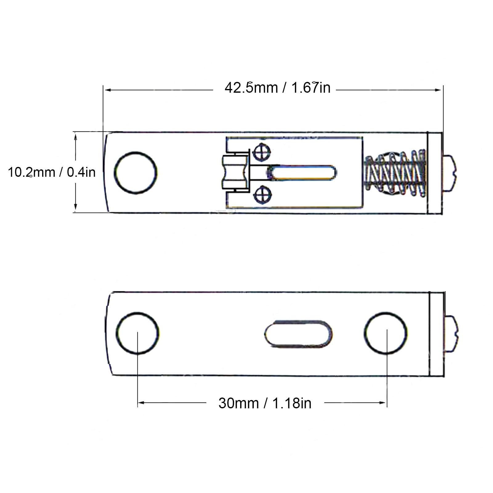 Guitar Bridge Saddle Metal Altezza Regolabile Electric Roller Roller Bridge 7 String per Banjo per la Scatola dei Sigari (Argento)