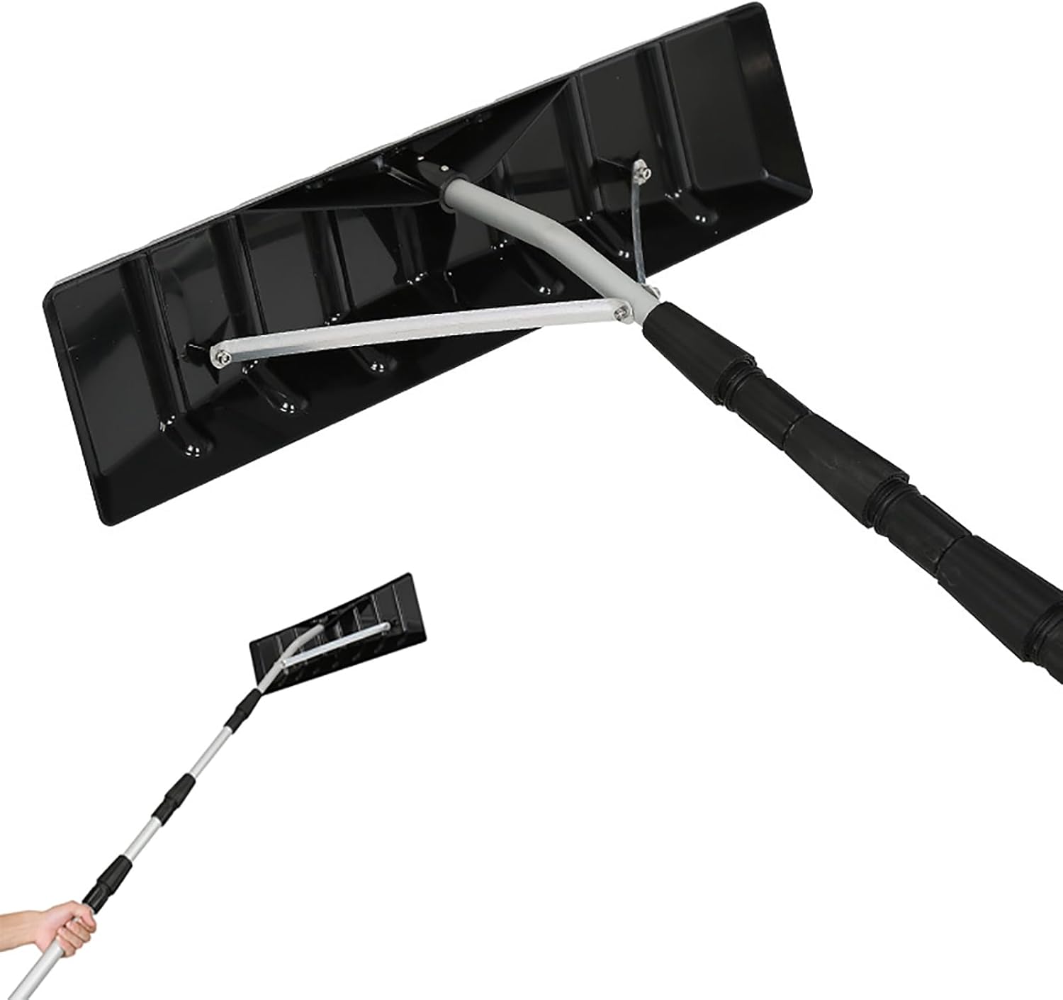 Adjustable Snow Roof Rake - 6.2-21ft Lightweight Aluminum Telescopic Design, Anti-Slip Grip for Easy Roof & Solar Panel Snow Removal