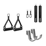 PowerGrip Smart Heavy Duty Exercise Handles & Adjustable Barbell Hooks & Extender Straps Attachments Bundle