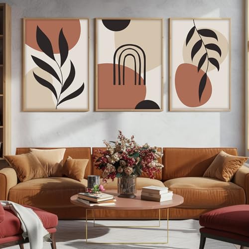 Image of BANGERZ Wall Art Painting Boho Artwork Living Room and Bedroom Frames Decor, Office and Framed Hotel Decoration Big Size Set of 3 (Artwork 2, 13x19 inch)
