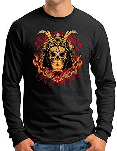 T-shirt manches longues homme samouraï noir XL résistant et confortable au quotidien