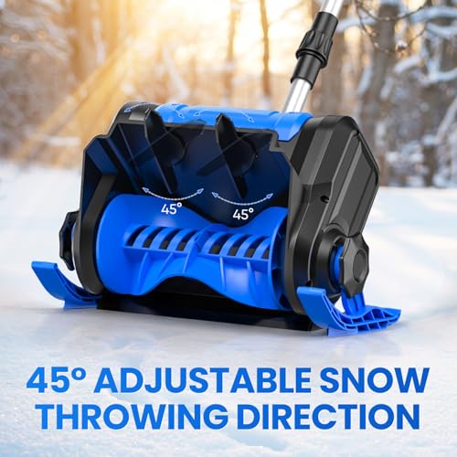 Spazzaneve Elettrico, 2300W Fragola Neve Senza Fili, Larghezza Utile 30 Cm, Altezza Neve Max. 18 Cm, Distanza Di Proiezione 8.5 M, Con 2 × 2.0Ah Batteria, Motore Senza Spazzole, Display A Led - 5