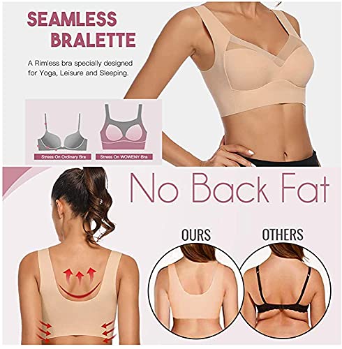 Image of WOWENY Womens Wirefree Seamless Bras Everyday Lounge Bra Sleeping Full Coverage Pullover Bra