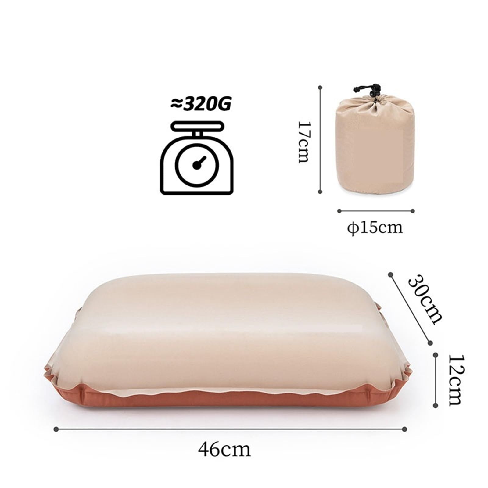 Compatible avec l'oreiller de Camping en éponge autogonflant 3D | Coussin en mousse compressible ultraléger for le repos en plein air