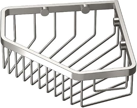 Gatco 1515 8-1/2-Inch Shower or Tub Corner Basket, Satin Nickel