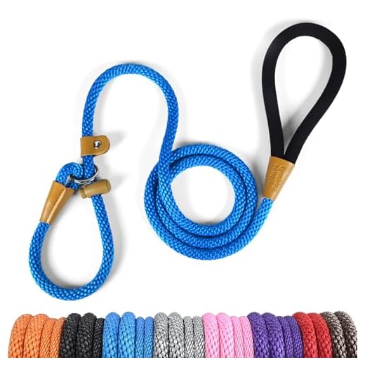 lynxking Slip Lead Dog Leash 5 FT x 1/2 inches Strong Heavy Duty Dog Rope Leash Braided Comfortable Handle for Small Medium Large Dogs