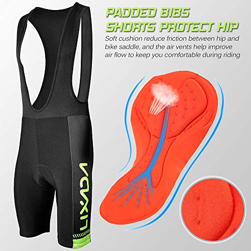 Camisas de ciclismo,mewmewcat Camisa de ciclismo de manga curta masculina acolchoada Bib conjunto cu