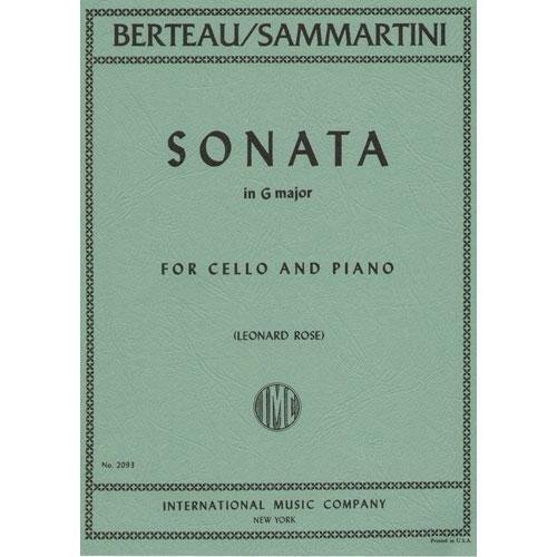 Berteau/Sammartini - Sonata in G Major for Cello and Piano - Arranged by Rose - International      Sheet music