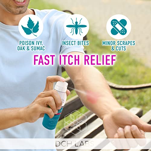 Image of DCH Labs Itch Relief CalaSpray: Fast Itch Relief from Poison Ivy, Oak, Sumac, Minor Scrapes & Cuts, 3 Ounces (3-Pack)