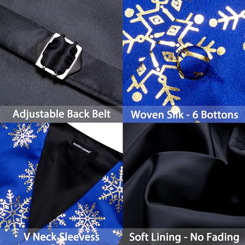 Image of Barry.Wang Mens Red /Green Christmas Suit Vest Holiday Xmas Waistcoat Tie Set Party Tuxedo