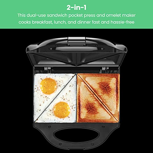 image for Chefman Portable Sandwich Maker, Compact, Nonstick, Electric Omelet Ma