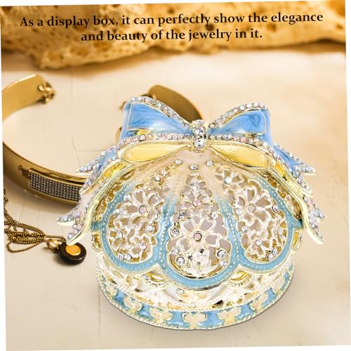 Boîte à bijoux émaillée forme de couronne pour bagues et écrin - 6