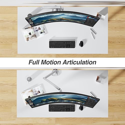 Image of AVLT Single Monitor Arm Desk Mount for 17-45 inch Screens, Heavy Duty - Gray