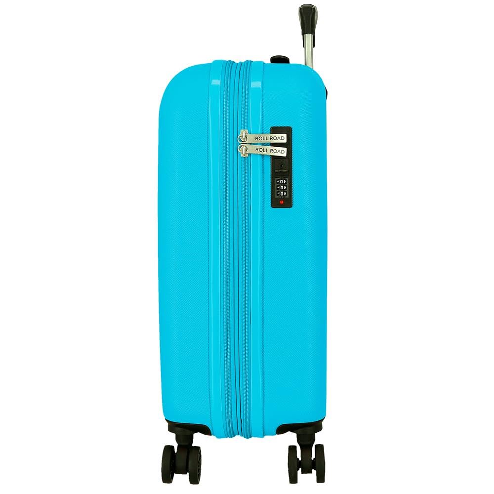 Roll Road Menorca Maleta de Cabina Turquesa Verde 38x55x20 cm Rígida ABS Cierre de combinación Integrado 35L 2,6kg 4 Ruedas Dobles Extensible Equipaje de Mano