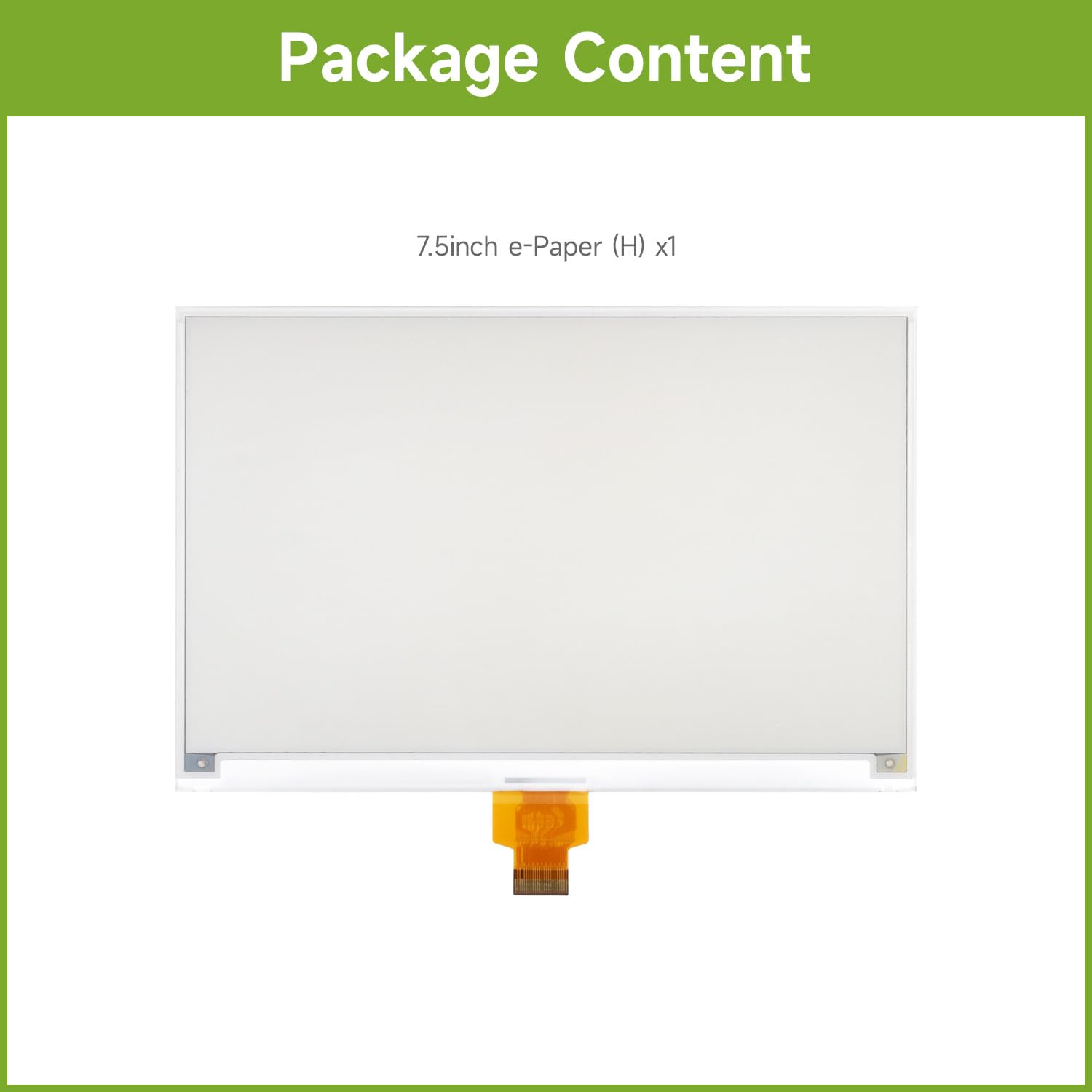 Waveshare 7.5inch e-Paper Display (H), e-Ink Display, 800x480, Red/Yellow/Black/White, SPI Interface, Without Driver Board, Raw Display Only