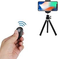 Vista 3 de Mini trípode extensible de 7 pulgadas + con soporte universal para teléfono inteligente y obturador de cámara con control remoto inalámbrico