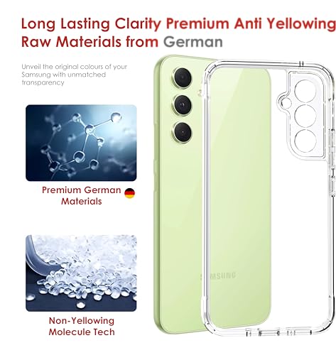 Image of Thermoplastic Polyurethane Slim Case For Samsung Galaxy A54,[Anti-Yellowing Technology] [Military Grade Drop Protection] Shockproof Hybrid Phone Case For Samsung Galaxy A54 5G-Crystal Clear