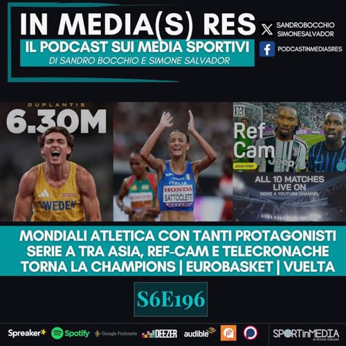 Page de couverture de S6E196 | Fake e controlli, Mondiali Atletica con Duplantis, Battocletti, Jacobs-Tamberi, Serie A tra Asia, RefCam e telecronache, Champions