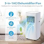 8500 BTU Portable Air Conditioners Cool Up to 360 Sq.Ft,3 IN 1 portable ac unit with Remote Control/LED Display/24Hrs Timer/Window Installation Kit & Screwdriver,White - Image 3