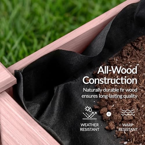 Image of Best Choice Products 48x24x30in Raised Garden Bed, Elevated Wood Planter Box Stand for Backyard, Patio, Balcony w /Bed Liner, 200lb Capacity - Pink