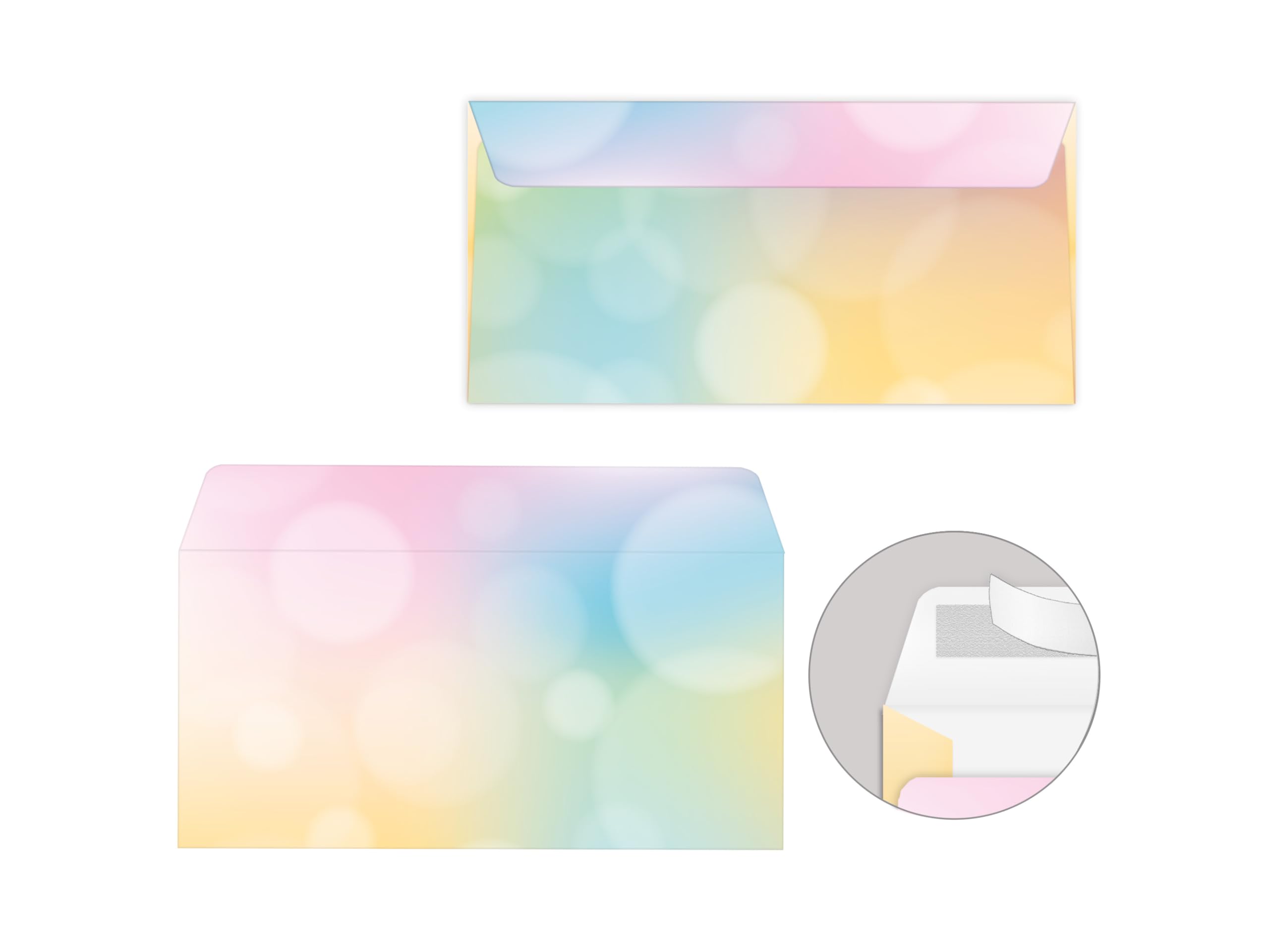 Briefpapier-Set 250 Druckerpapier DIN A4 + 250 Umschläge DIN-lang haftklebend Motiv Blätterzweige beidseitig beschriftbar und bedruckbar für Frühlingspost Ostern Taufe Kommunion Konfirmation Basteln