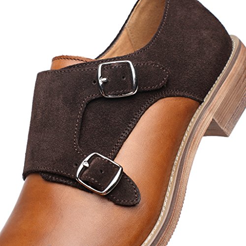 Image of Brown Leather Slip-On Loafers for Men by La Milano
