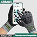 Kebada Impact Protection Gloves, ANSI A2 Cut Resistant Work Gloves with Grip, Touchscreen, Sandy Nitrile Coated,Black, Large