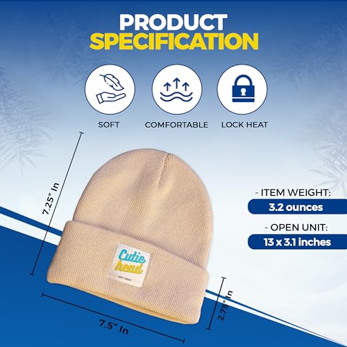 Toddler Beanies for Girls & Boys | Winter Hats for Kids & Babies | Knitted Hats for Kids - Girls & Boys 1y - 4T | Adjustable Cute, Unique Design | Premium Material (Dover White)4