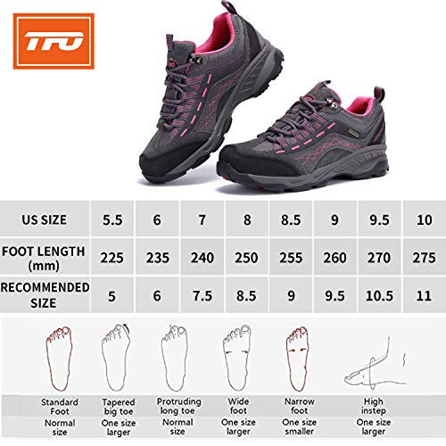 TFO Women's Hiking Shoes Anti-Slip Breathable Sneaker for Outdoor Walking Trekking Grey - Thumbnail 6