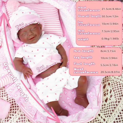 Muñeca Reborn Bebé Realista de Silicona 12 Pulgadas miniatura 3