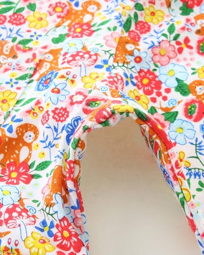 VIKITA Girls Long Sleeve Cotton Casual Tiered Pleated Twirly Dress Swing A-Line Cute Midi Dress for Toddler 3-7 Years3