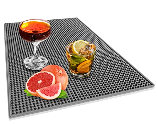 Joy & Inspiration Bar Service Matte Barmatte PVC 45x30CM Grau Abtropfmatte für Bar Küche Café Club Servieren von Getränken Auslaufsicher Cover