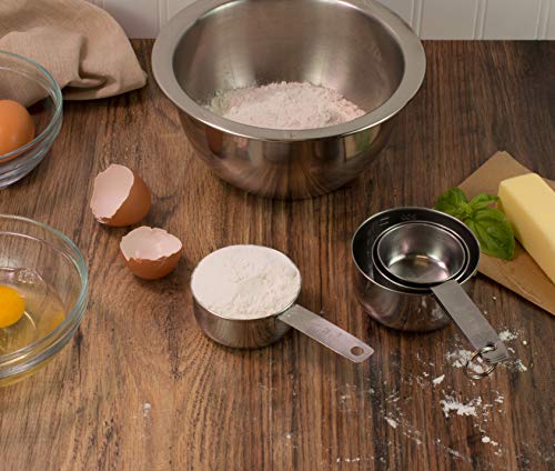 Mrs. Anderson’s Baking Measuring Cups For Liquid And Dry Ingredients, 4-Piece Set, Stainless Steel #TOP5