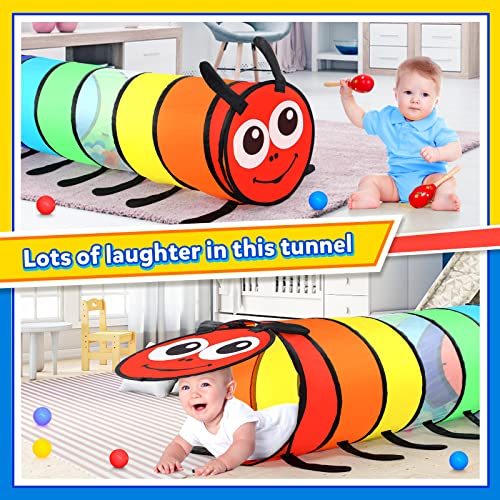 Kids Play Tunnel For Toddlers, Colorful Pop Up Crawl Through Tunnel Play Tent For Infant Baby Or Dog Cat Pets With Breathable Mesh, Collapsible Gift For Boy And Girl Games Indoor And Outdoor Toys #TOP2