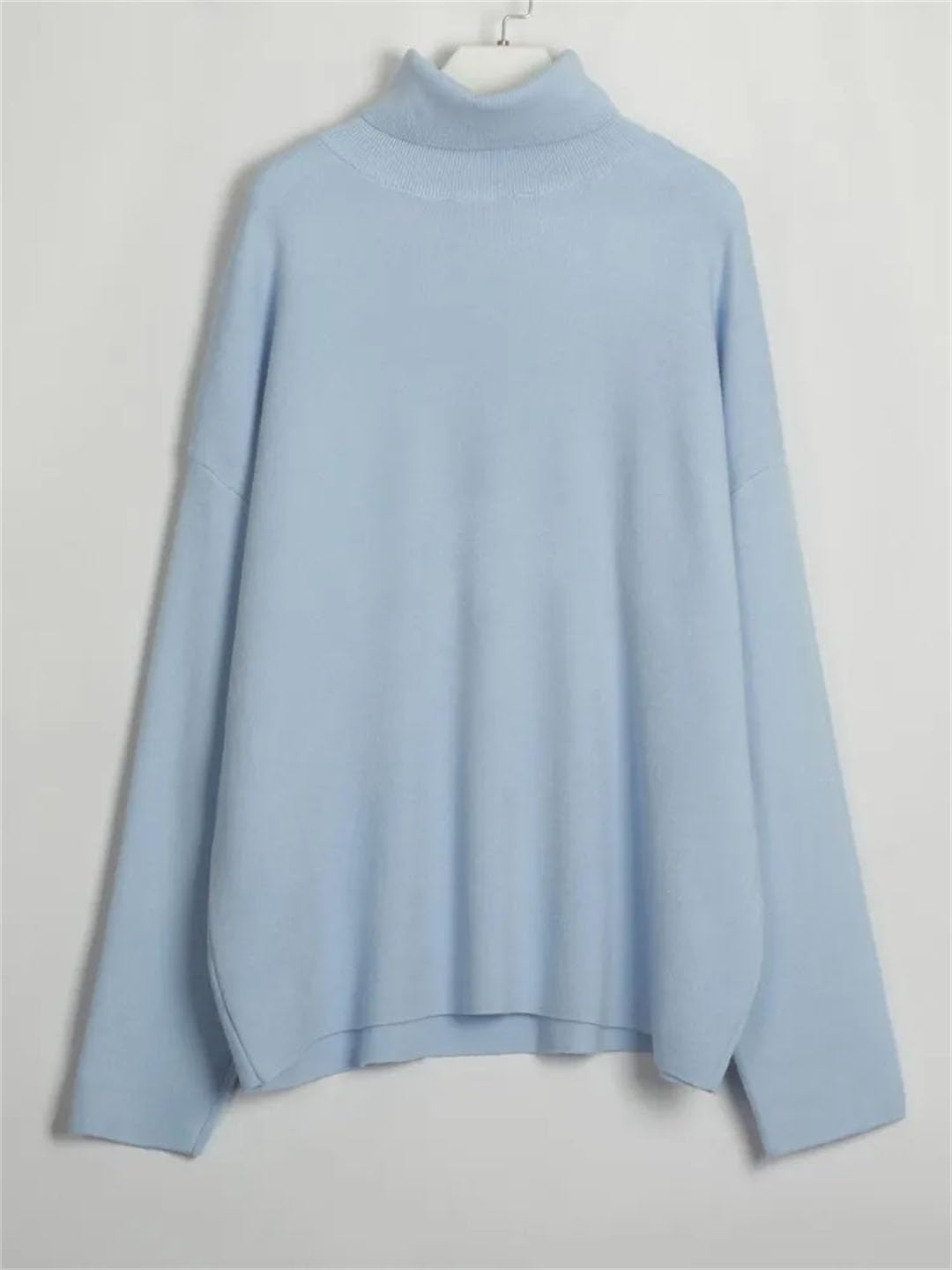 Maglione da donna a collo alto, a maniche lunghe, lavorato a maglia