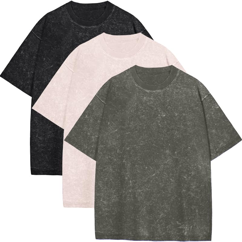 Image of Oversized Tshirts for Men Short Sleeve Vintage Washed Basic Loose Tees 2026