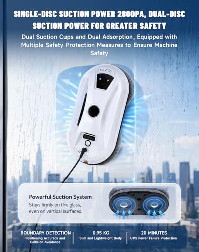 osmo pro Automatic Window Cleaning Robot, Robot Window Cleaner with AI Intelligent Positioning & Edge Detection & Powerful Suction, Anti-Drop Safety for High-Rise Glass & Large Bay Windows - Image 4