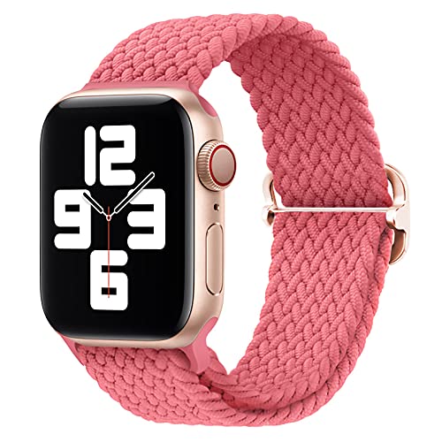 Compatible avec Apple Watch Bracelet 44 mm 42 mm - Bracelet réglable en nylon élastique pour Apple Watch SE/iWatch Series 6 5 4 3 2 1 Cover