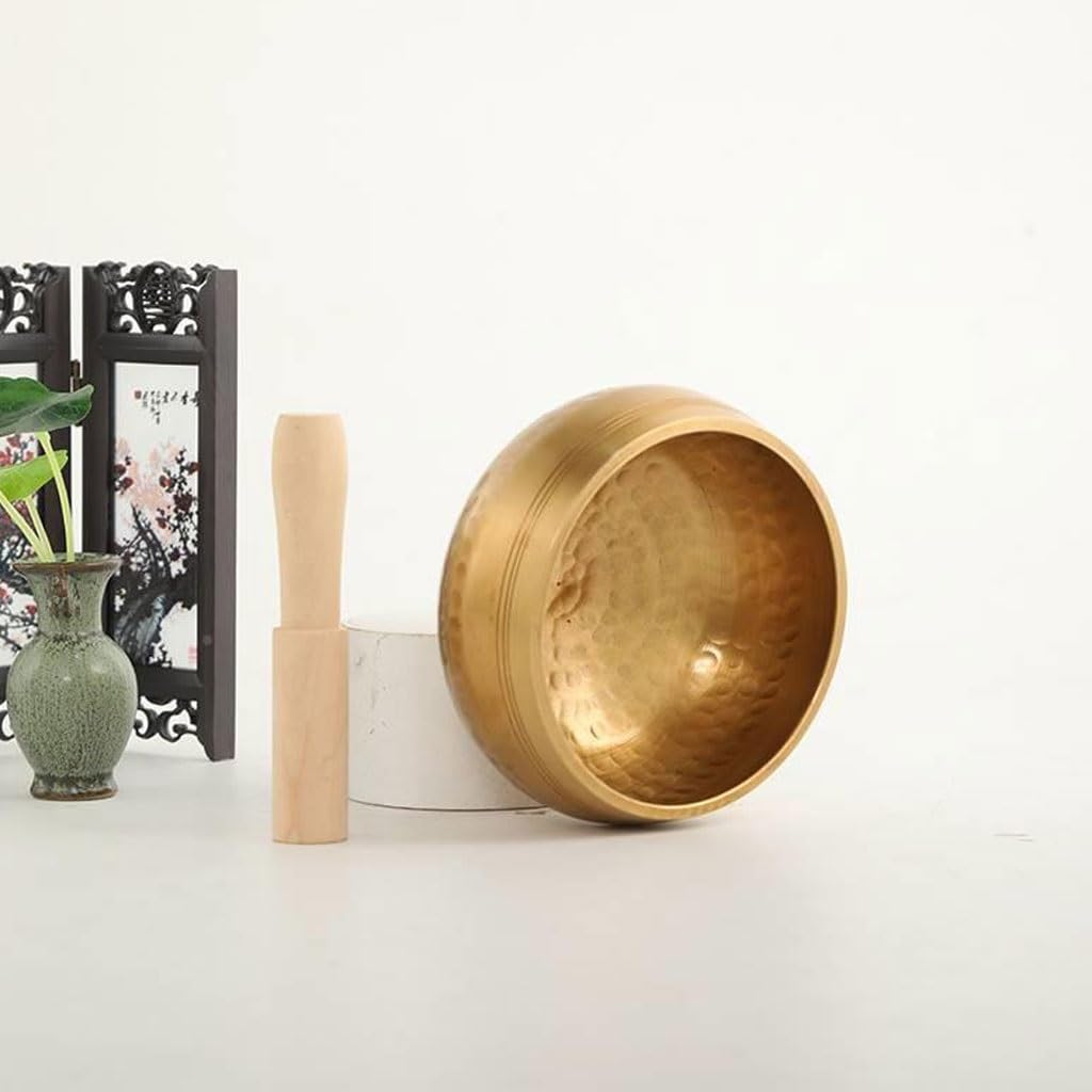 Bol chantant tibétain, bol sonore de méditation, Bouddha fait main for le yoga, la, relaxation et guérison Équilibre émotionnel(12CM)
