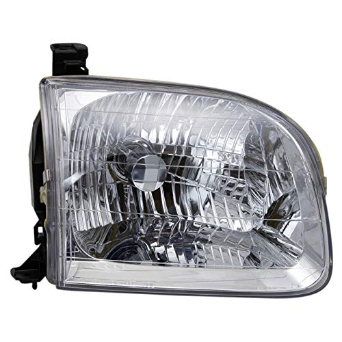 Image of TRQ Passenger Side Headlight Assembly H4 Bulb DOT Approved Compatible with 2001-2004 Toyota Sequoia, 2004 Toyota Tundra TO2503144