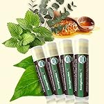 Earth's Daughter USDA Organic Lip Balm 4-Pack Eucalyptus Mint Flavor - Beeswax, Coconut Oil, Vitamin E - Best Lip Repair Chapstick for Dry Cracked Lips. - Image 3