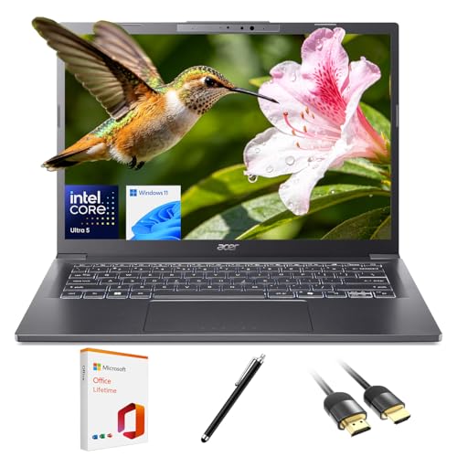 Image of Acer Aspire 14 inch FHD Touchscreen Laptop, Intel Core Ultra 5 226V, Intel ARC 130V,16GB DDR5 RAM, 512GB SSD, AI Copilot+ Business Laptop PC, Win 11 Pro, Wi-Fi 6E, w /HDMI Cable /Pen,with Lifetime Office