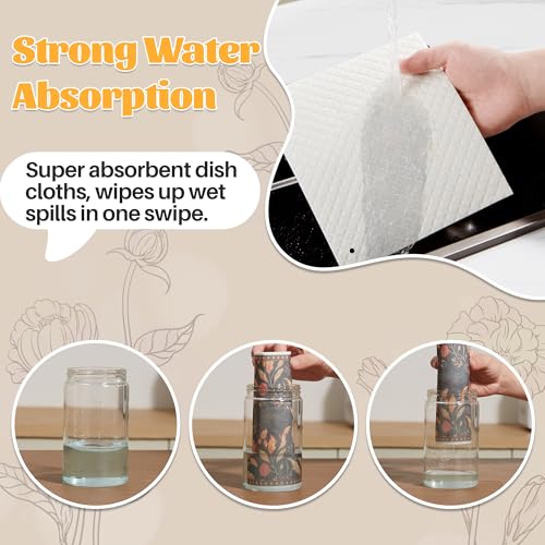 Image of JOYMOOP 6 Pack Dishcloths for Kitchen, Reusable Paper Towels Washable, Absorbent Non-Scratch Dish Cloths for Washing Dishes, Quick-Drying Cleaning Rags for Cookware and Household, 6.7x7.9 Inch