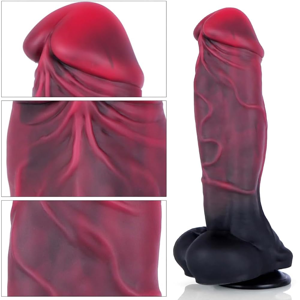 Dildo XXL 4 Misure Dildo Gigante Spesso con Ventosa Forte Plug Anale Dildo Anale Grande, Dildo in Silicone Giocattolo Sessuale for Donne e Uomini(L)