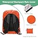 M METERXITY Waterproof Backpack Rain Cover, 15L-25L Waterproof Backpack Cover, Bag Rain Cover with a Carry Pouch for Hiking/Biking/Camping/Outdoor Traveling [Orange]
