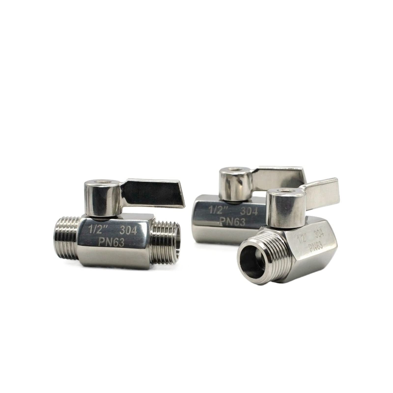 Mini válvula de bola de dos vías 1/8 NPT macho hembra para tuberías de agua y aceite