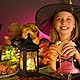 3 Stück Halloween Deko Kürbis Laterne, Halloween Laterne Outdoor mit LED Kerze, Halloween Deko Garten mit Batterie, Herbstdeko Laterne Kerzen, Kürbislaterne zum Aufhängen Herbst Innen Außen Baum Licht