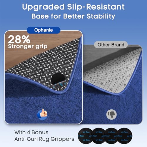 image for Ophanie Blue Rug, Boys 4x6 Rugs for Bedroom Royal Dark Blue Carpet Nur