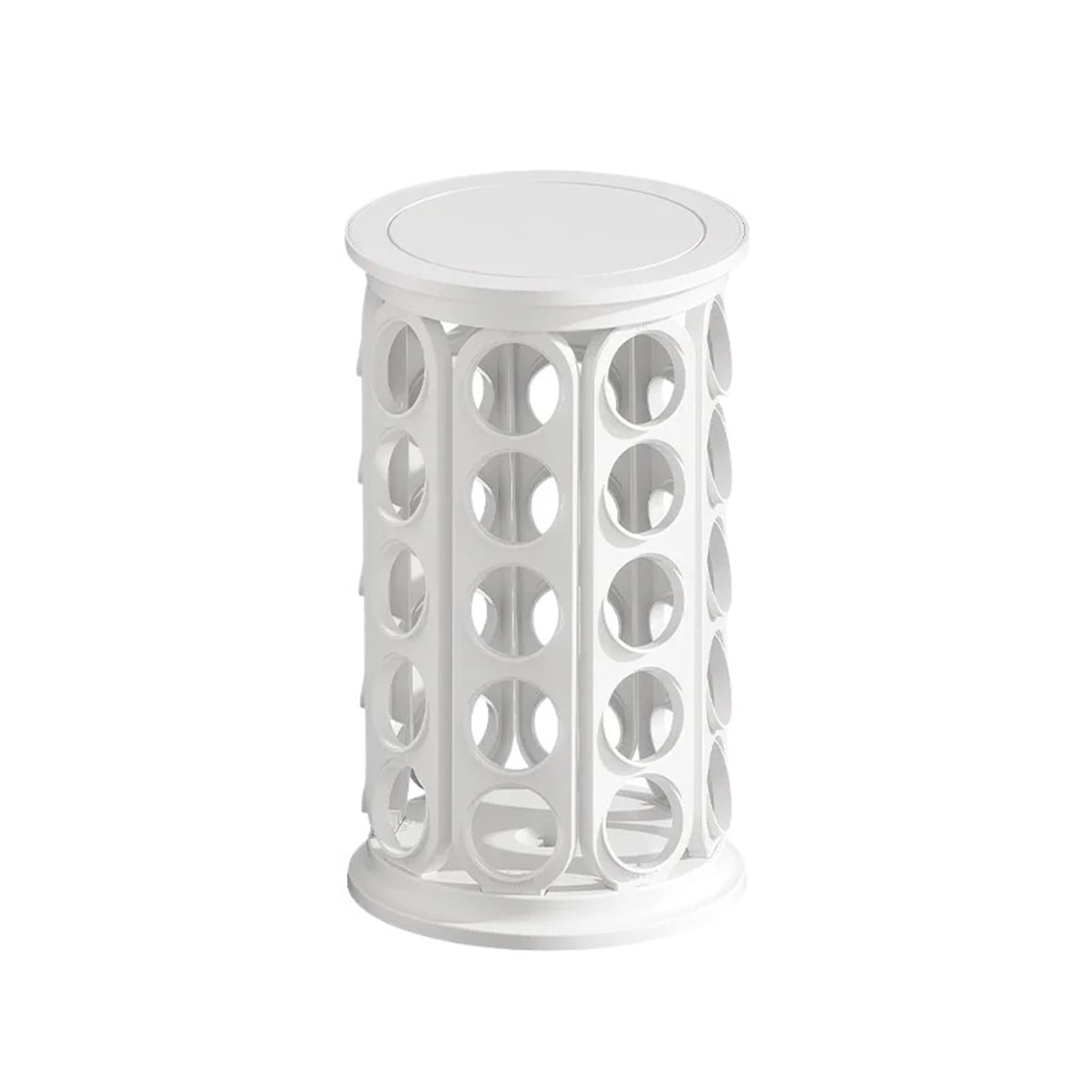 Almacenamiento Estante Giratorio Ajustable De 360 ​​​​grados Estante De Almacenamiento Simple(White Coffee capsule)