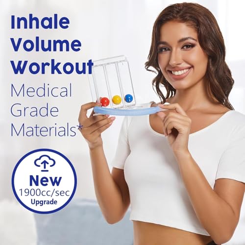 Image of Dr. Care 3 Ball Spirometer for Chest BreathFull Breathing Exerciser- Measure & Observe Progress of Deep Breathwork Lung Workout - 3 Chamber Incentive Style Spirometer- Restore Inhale /Exhale Balance - Improve Lung strength